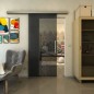 Glasschiebetür SLIM-LINE - Fineprint Modell 027 Schwarz auf Grauglas Glasschiebetür SLIM-LINE - Fineprint Modell 027 Schwarz auf Grauglas