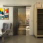 Glasschiebetür SLIM-LINE - Fineprint Modell 027 Gold auf Grauglas Glasschiebetür SLIM-LINE - Fineprint Modell 027 Gold auf Grauglas