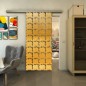 Glasschiebetür SLIM-LINE - Fineprint Modell 033 Gold auf Grauglas