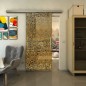 Glasschiebetür SLIM-LINE - Fineprint Modell 036 Gold auf Grauglas Glasschiebetür SLIM-LINE - Fineprint Modell 036 Gold auf Grauglas