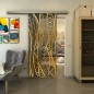 Glasschiebetür SLIM-LINE - Fineprint Modell 040 Gold auf Grauglas Glasschiebetür SLIM-LINE - Fineprint Modell 040 Gold auf Grauglas