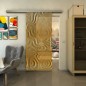 Glasschiebetür SLIM-LINE - Fineprint Modell 041 Gold auf Grauglas Glasschiebetür SLIM-LINE - Fineprint Modell 041 Gold auf Grauglas