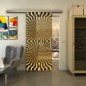 Glasschiebetür SLIM-LINE - Fineprint Modell 042 Gold auf Grauglas Glasschiebetür SLIM-LINE - Fineprint Modell 042 Gold auf Grauglas