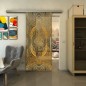 Glasschiebetür SLIM-LINE - Fineprint Modell 048 Gold auf Grauglas Glasschiebetür SLIM-LINE - Fineprint Modell 048 Gold auf Grauglas