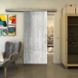 Glasschiebetür SLIM-LINE - Fineprint Modell 050 Weiss auf Grauglas Glasschiebetür SLIM-LINE - Fineprint Modell 050 Weiss auf Grauglas