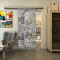 Glasschiebetür SLIM-LINE - Fineprint Modell 051 Weiss auf Grauglas Glasschiebetür SLIM-LINE - Fineprint Modell 051 Weiss auf Grauglas