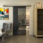 Glasschiebetür SLIM-LINE - Fineprint Modell 054 Schwarz auf Grauglas Glasschiebetür SLIM-LINE - Fineprint Modell 054 Schwarz auf Grauglas