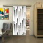 Glasschiebetür SLIM-LINE - Fineprint Modell 067 Weiss auf Grauglas Glasschiebetür SLIM-LINE - Fineprint Modell 067 Weiss auf Grauglas