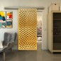 Glasschiebetür SLIM-LINE - Fineprint Modell 068 Gold auf Grauglas Glasschiebetür SLIM-LINE - Fineprint Modell 068 Gold auf Grauglas