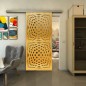 Glasschiebetür SLIM-LINE - Fineprint Modell 071 Gold auf Grauglas Glasschiebetür SLIM-LINE - Fineprint Modell 071 Gold auf Grauglas