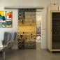 Glasschiebetür SLIM-LINE - Fineprint Modell 072 Gold auf Grauglas Glasschiebetür SLIM-LINE - Fineprint Modell 072 Gold auf Grauglas
