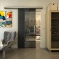 Glasschiebetür SLIM-LINE - Fineprint Modell 081 Schwarz auf Grauglas Glasschiebetür SLIM-LINE - Fineprint Modell 081 Schwarz auf Grauglas