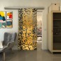 Glasschiebetür SLIM-LINE - Fineprint Modell 094 Gold auf Grauglas