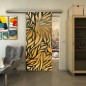 Glasschiebetür SLIM-LINE - Fineprint Modell 096 Gold auf Grauglas Glasschiebetür SLIM-LINE - Fineprint Modell 096 Gold auf Grauglas
