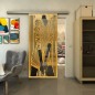 Glasschiebetür SLIM-LINE - Fineprint Modell 097 Gold auf Grauglas Glasschiebetür SLIM-LINE - Fineprint Modell 097 Gold auf Grauglas