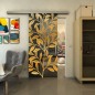 Glasschiebetür SLIM-LINE - Fineprint Modell 099 Gold auf Grauglas Glasschiebetür SLIM-LINE - Fineprint Modell 099 Gold auf Grauglas