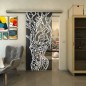 Glasschiebetür SLIM-LINE - Fineprint Modell 105 Weiss auf Grauglas Glasschiebetür SLIM-LINE - Fineprint Modell 105 Weiss auf Grauglas