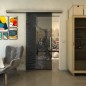 Glasschiebetür SLIM-LINE - Fineprint Modell 106 Schwarz auf Grauglas Glasschiebetür SLIM-LINE - Fineprint Modell 106 Schwarz auf Grauglas