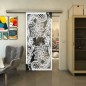 Glasschiebetür SLIM-LINE - Fineprint Modell 108 Weiss auf Grauglas Glasschiebetür SLIM-LINE - Fineprint Modell 108 Weiss auf Grauglas