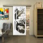 Glasschiebetür SLIM-LINE - Fineprint Modell 110 Weiss auf Grauglas Glasschiebetür SLIM-LINE - Fineprint Modell 110 Weiss auf Grauglas