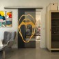 Glasschiebetür SLIM-LINE - Fineprint Modell 111 Gold auf Grauglas Glasschiebetür SLIM-LINE - Fineprint Modell 111 Gold auf Grauglas