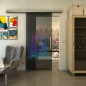 Glasschiebetür SLIM-LINE - Fineprint Modell 119 Verlauf auf Grauglas Glasschiebetür SLIM-LINE - Fineprint Modell 119 Verlauf auf Grauglas