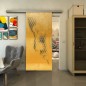 Glasschiebetür SLIM-LINE - Fineprint Modell 120 Gold auf Grauglas Glasschiebetür SLIM-LINE - Fineprint Modell 120 Gold auf Grauglas
