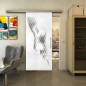 Glasschiebetür SLIM-LINE - Fineprint Modell 120 Weiss auf Grauglas Glasschiebetür SLIM-LINE - Fineprint Modell 120 Weiss auf Grauglas