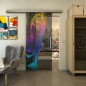Glasschiebetür SLIM-LINE - Fineprint Modell 123 Verlauf auf Grauglas Glasschiebetür SLIM-LINE - Fineprint Modell 123 Verlauf auf Grauglas