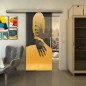 Glasschiebetür SLIM-LINE - Fineprint Modell 124 Gold auf Grauglas Glasschiebetür SLIM-LINE - Fineprint Modell 124 Gold auf Grauglas