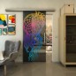 Glasschiebetür SLIM-LINE - Fineprint Modell 125 Verlauf auf Grauglas Glasschiebetür SLIM-LINE - Fineprint Modell 125 Verlauf auf Grauglas