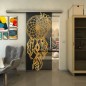 Glasschiebetür SLIM-LINE - Fineprint Modell 125 Gold auf Grauglas Glasschiebetür SLIM-LINE - Fineprint Modell 125 Gold auf Grauglas