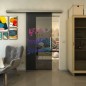 Glasschiebetür SLIM-LINE - Fineprint Modell 128 Verlauf auf Grauglas Glasschiebetür SLIM-LINE - Fineprint Modell 128 Verlauf auf Grauglas