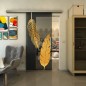 Glasschiebetür SLIM-LINE - Fineprint Modell 129 Gold auf Grauglas Glasschiebetür SLIM-LINE - Fineprint Modell 129 Gold auf Grauglas