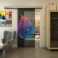 Glasschiebetür SLIM-LINE - Fineprint Modell 130 Verlauf auf Grauglas Glasschiebetür SLIM-LINE - Fineprint Modell 130 Verlauf auf Grauglas