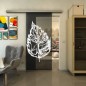 Glasschiebetür SLIM-LINE - Fineprint Modell 130 Weiss auf Grauglas Glasschiebetür SLIM-LINE - Fineprint Modell 130 Weiss auf Grauglas