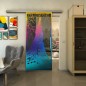 Glasschiebetür SLIM-LINE - Fineprint Modell 132 Verlauf auf Grauglas Glasschiebetür SLIM-LINE - Fineprint Modell 132 Verlauf auf Grauglas