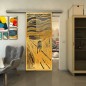 Glasschiebetür SLIM-LINE - Fineprint Modell 133 Gold auf Grauglas Glasschiebetür SLIM-LINE - Fineprint Modell 133 Gold auf Grauglas