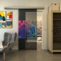 Glasschiebetür SLIM-LINE - Fineprint Modell 137 Verlauf auf Grauglas Glasschiebetür SLIM-LINE - Fineprint Modell 137 Verlauf auf Grauglas