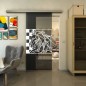 Glasschiebetür SLIM-LINE - Fineprint Modell 137 Weiss auf Grauglas Glasschiebetür SLIM-LINE - Fineprint Modell 137 Weiss auf Grauglas