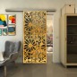 Glasschiebetür SLIM-LINE - Fineprint Modell 145 Gold auf Grauglas Glasschiebetür SLIM-LINE - Fineprint Modell 145 Gold auf Grauglas