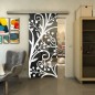 Glasschiebetür SLIM-LINE - Fineprint Modell 146 Weiss auf Grauglas Glasschiebetür SLIM-LINE - Fineprint Modell 146 Weiss auf Grauglas