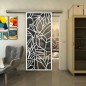 Glasschiebetür SLIM-LINE - Fineprint Modell 148 Weiss auf Grauglas Glasschiebetür SLIM-LINE - Fineprint Modell 148 Weiss auf Grauglas