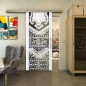 Glasschiebetür SLIM-LINE - Fineprint Modell 156 Weiss auf Grauglas Glasschiebetür SLIM-LINE - Fineprint Modell 156 Weiss auf Grauglas