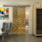 Glasschiebetür SLIM-LINE - Fineprint Modell 160 Gold auf Grauglas Glasschiebetür SLIM-LINE - Fineprint Modell 160 Gold auf Grauglas