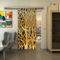 Glasschiebetür SLIM-LINE - Fineprint Modell 167 Gold auf Grauglas Glasschiebetür SLIM-LINE - Fineprint Modell 167 Gold auf Grauglas
