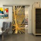 Glasschiebetür SLIM-LINE - Fineprint Modell 169 Gold auf Grauglas Glasschiebetür SLIM-LINE - Fineprint Modell 169 Gold auf Grauglas