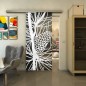 Glasschiebetür SLIM-LINE - Fineprint Modell 169 Weiss auf Grauglas Glasschiebetür SLIM-LINE - Fineprint Modell 169 Weiss auf Grauglas