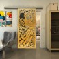 Glasschiebetür SLIM-LINE - Fineprint Modell 172 Gold auf Grauglas Glasschiebetür SLIM-LINE - Fineprint Modell 172 Gold auf Grauglas