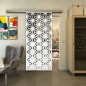 Glasschiebetür SLIM-LINE - Fineprint Modell 187 Weiss auf Grauglas Glasschiebetür SLIM-LINE - Fineprint Modell 187 Weiss auf Grauglas